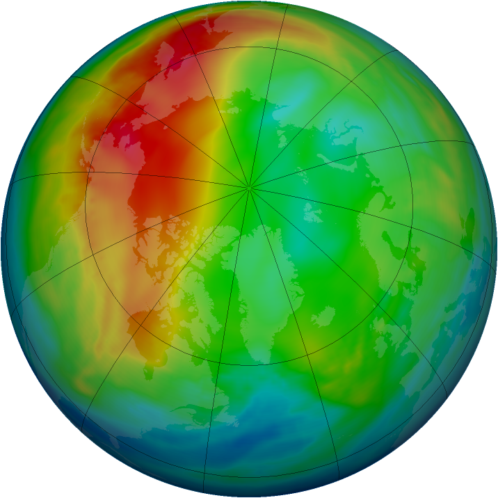 Arctic ozone map for 10 January 2008